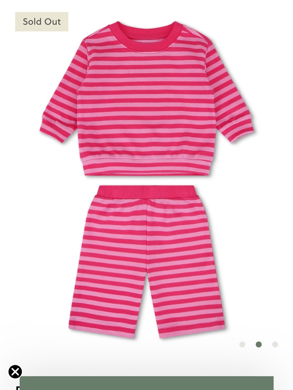 ISO baby drills Daily drills pink stripe set - Picture 2 of 2